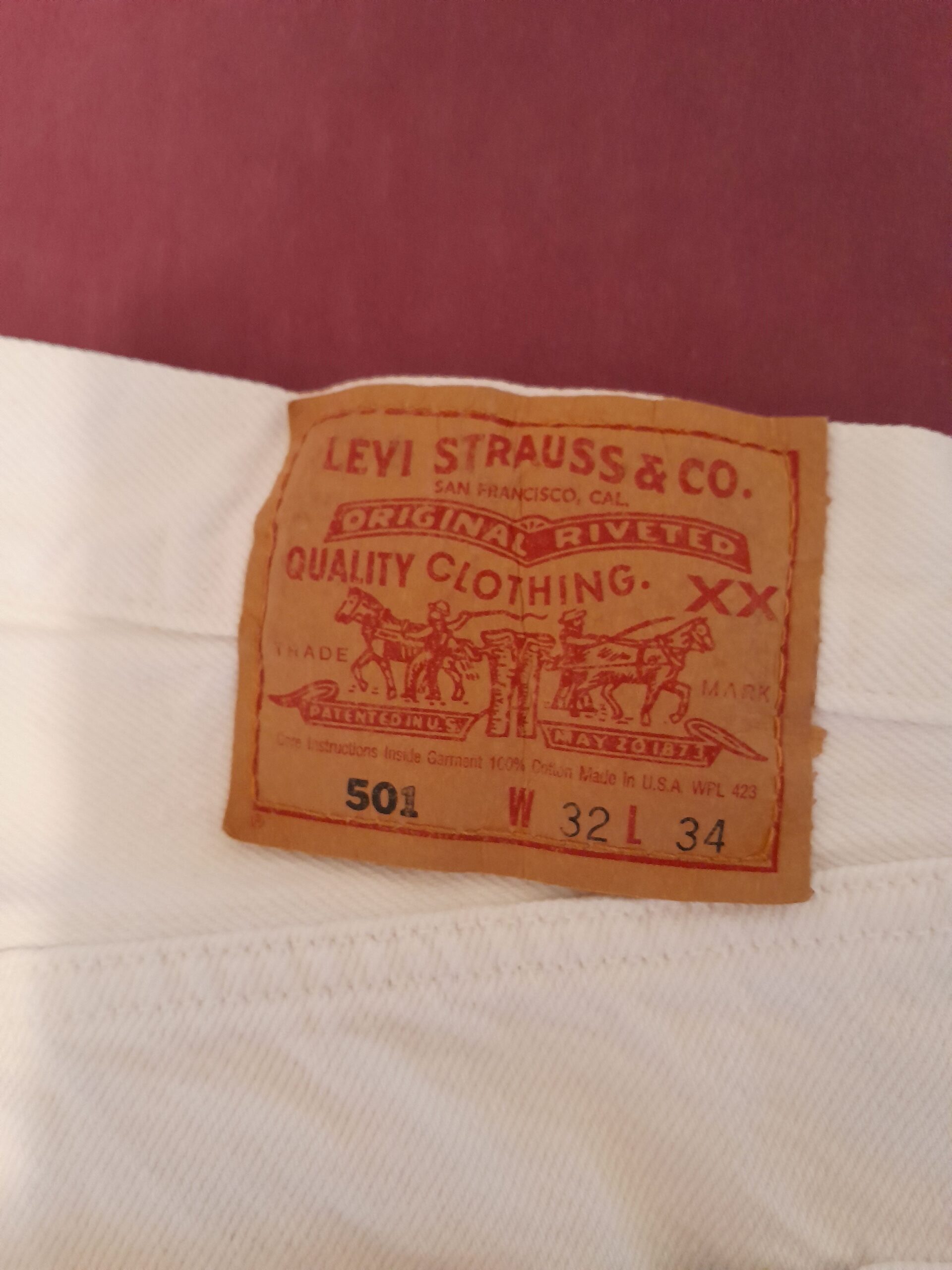 Levi Jeans 501 weiss W32 L34