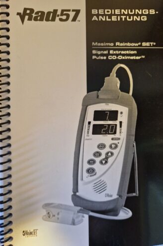 Masimo Rad-57 (SPO2, SPCO und SpMet) + Sensor, Kabeln, Hand-