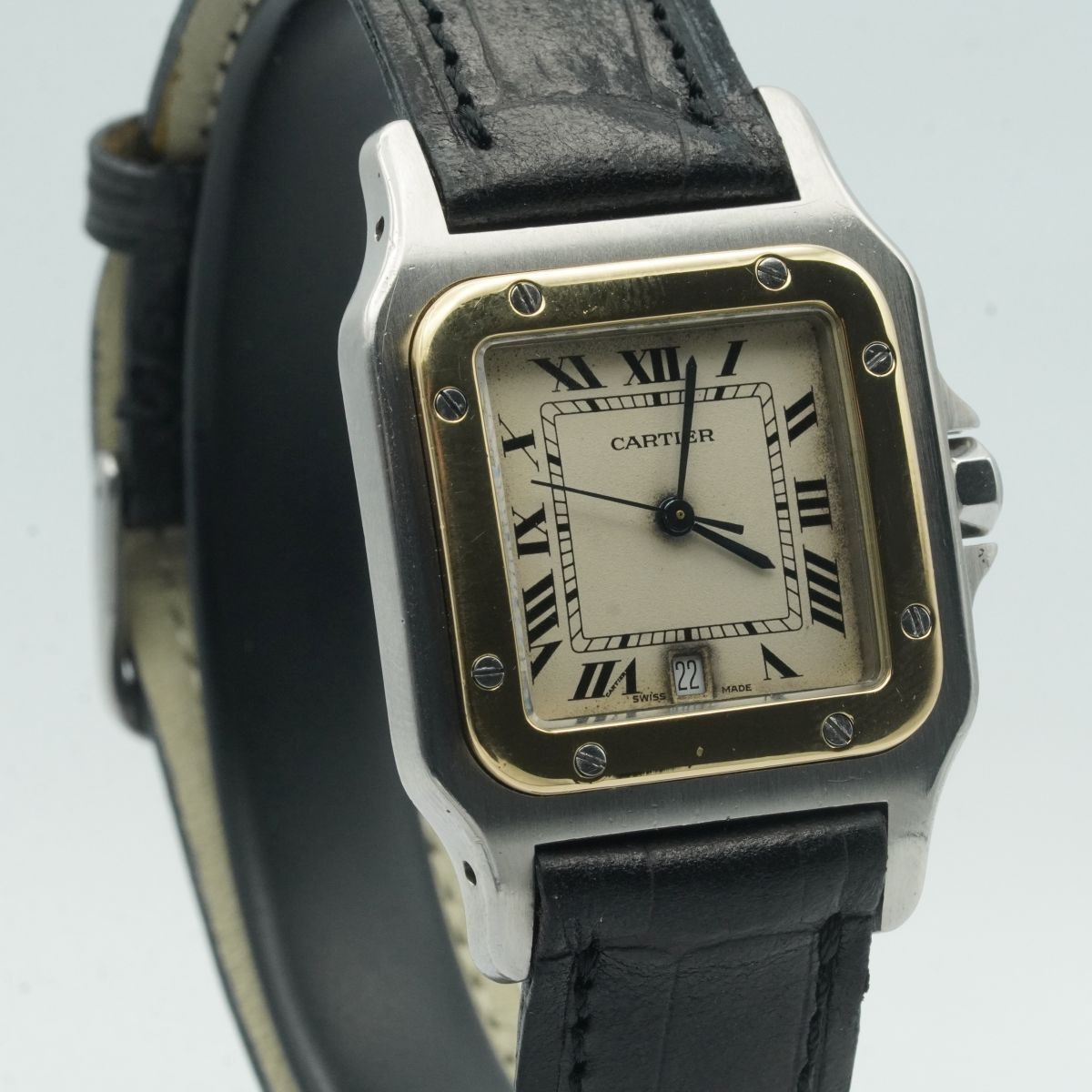 Cartier Santos Caree Quartz Herren Uhr